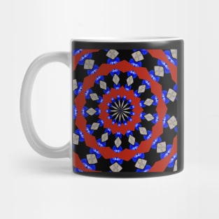 Red Gray Blue Kaleidoscope Mug